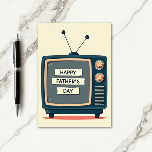 Retro Television Fathers Day Card