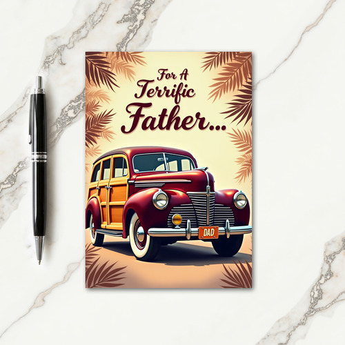 Retro Terrific Father Woody Card