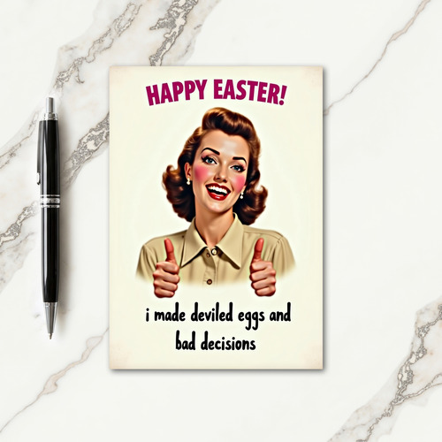 Retro Thumbs Up Greeting Card