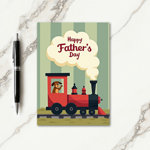 Retro Train Fathers Day Card