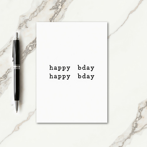Retro Typography Birthday Card