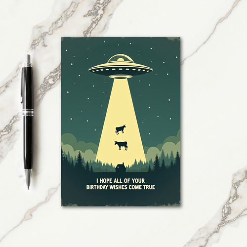 Retro Ufo Birthday Card