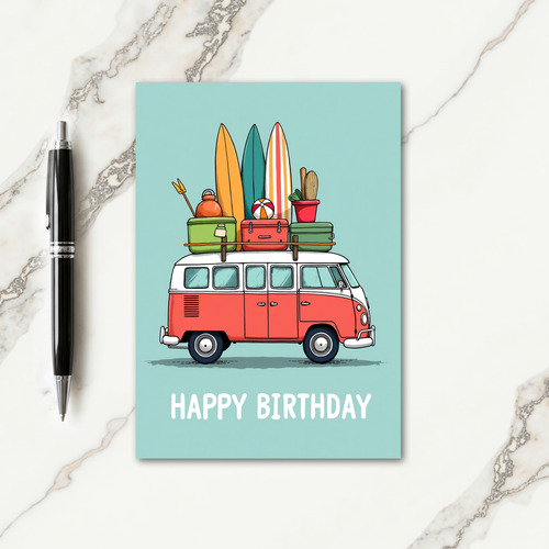 Retro Van Birthday Card