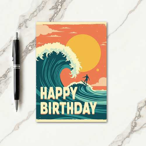 Retro Wave Birthday Card