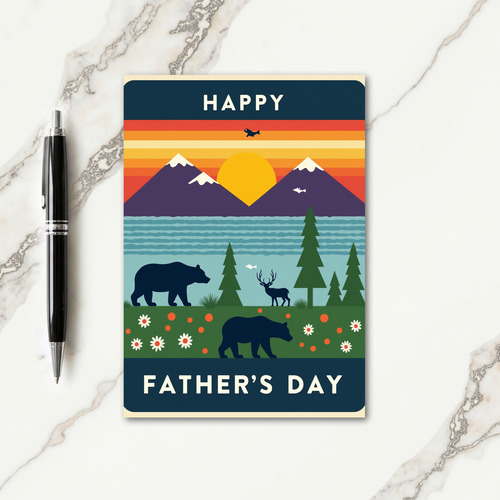 Retro Wilderness Fathers Day Card