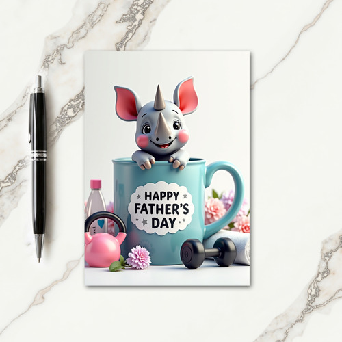 Rhino Sweet Fathers Day Mug Card