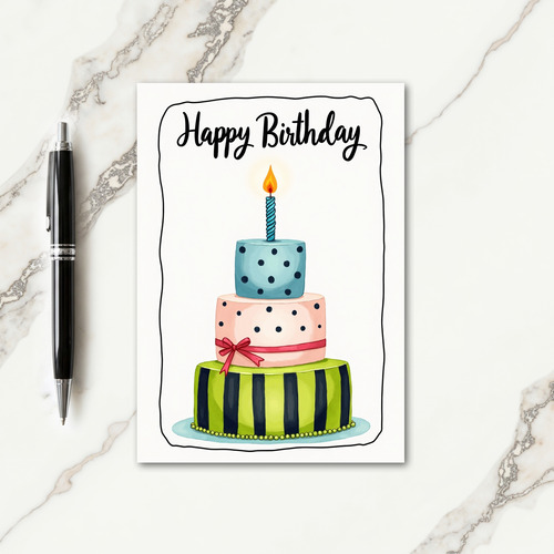 Ribbon Bow Birthday Card