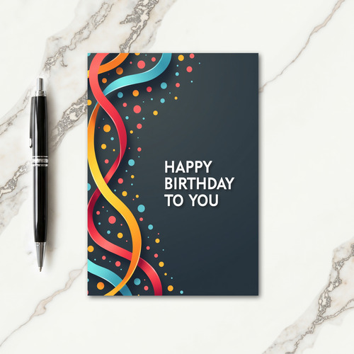 Ribbon Confetti Birthday Card