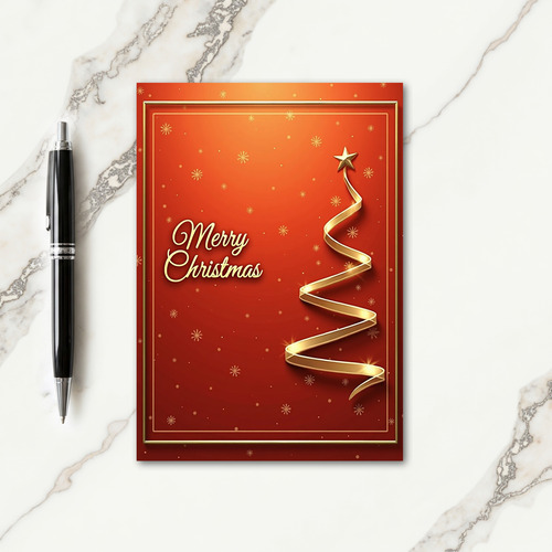 Ribbon Star Christmas Card