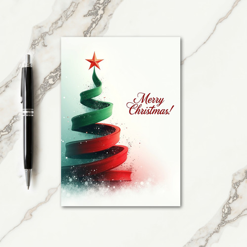 Ribbon Tree Christmas Card