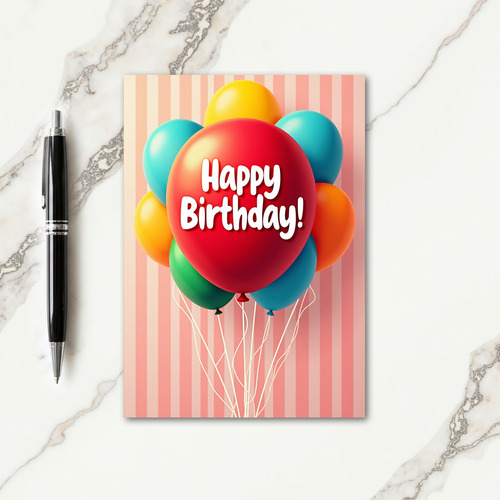 Ribboned Sphere Birthday Card