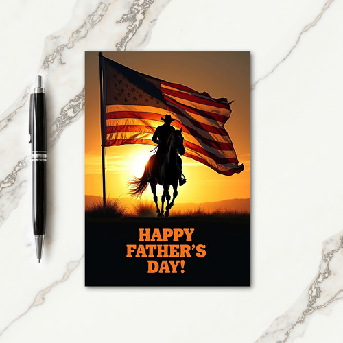 Rider Silhouette Fathers Day Card