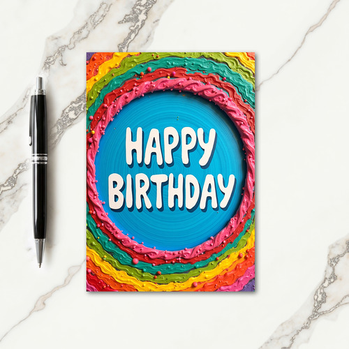 Ripple Blue Birthday Card