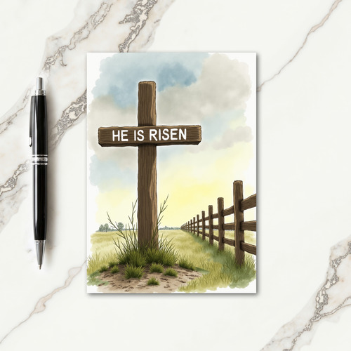 Risen Message Wood Scene Card