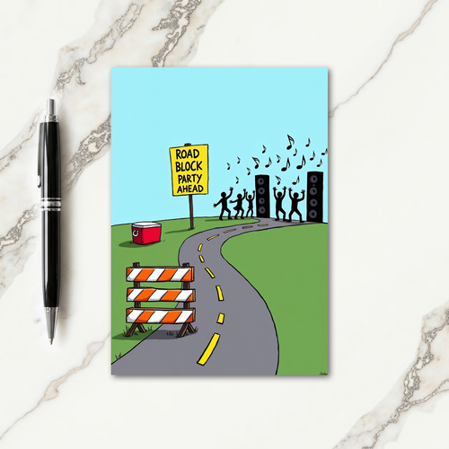 Road Block Birthday Bash Card