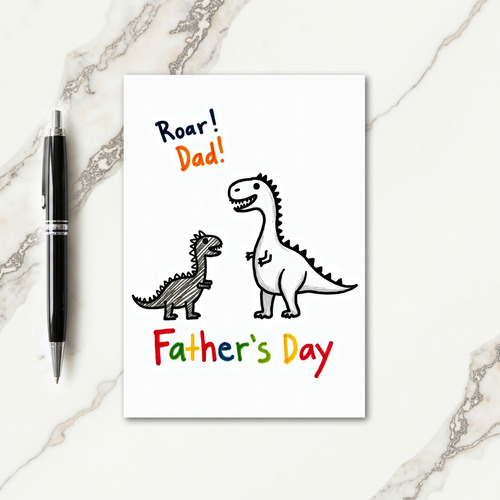 Roar Dad Funny Alligator Card