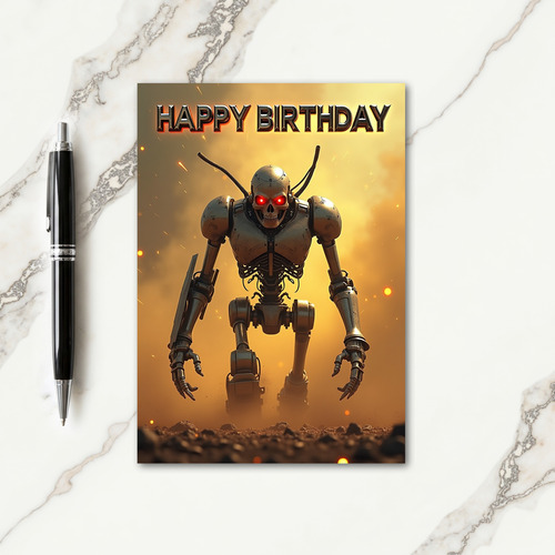 Robotic Birthday Armor Card