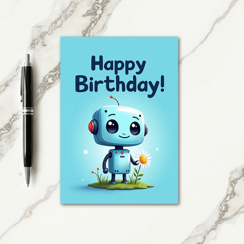 Robots Sweet Birthday Card