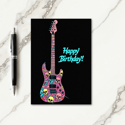 Rockers Birthday Skull Card