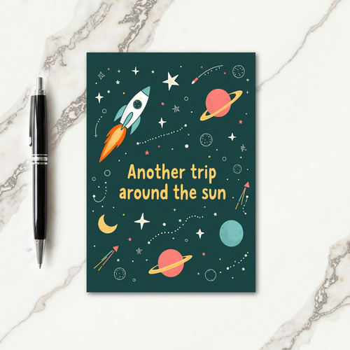 Rocket Journey Birthday Card