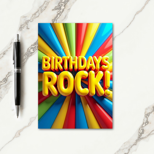 Rockin Birthday Burst Card
