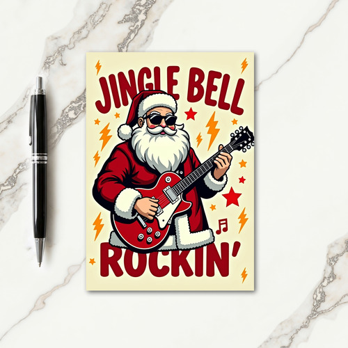 Rockin Santa Christmas Card