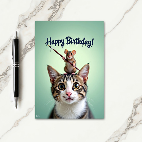 Rodent Artist Birthday Card
