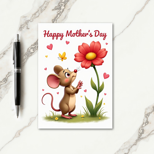 Rodent Flower Mothers Day Card