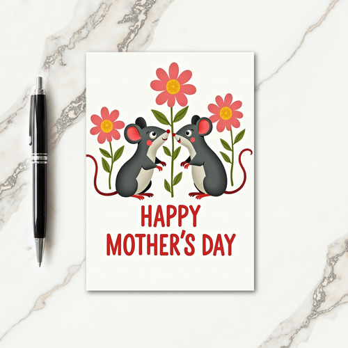 Rodent Mothers Day Illustration Card