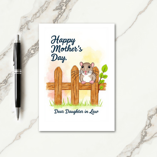 Rodents Floral Mothers Day Wish Card