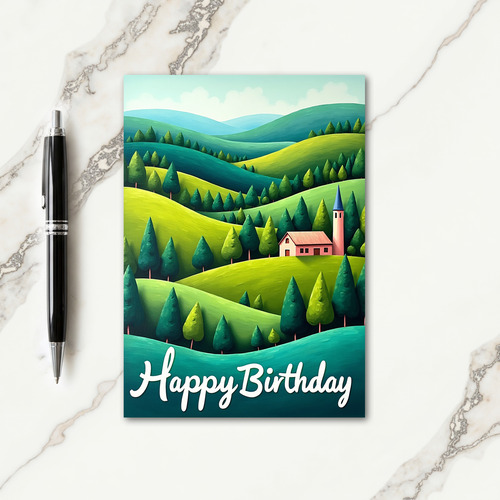 Rolling Hills Birthday Card