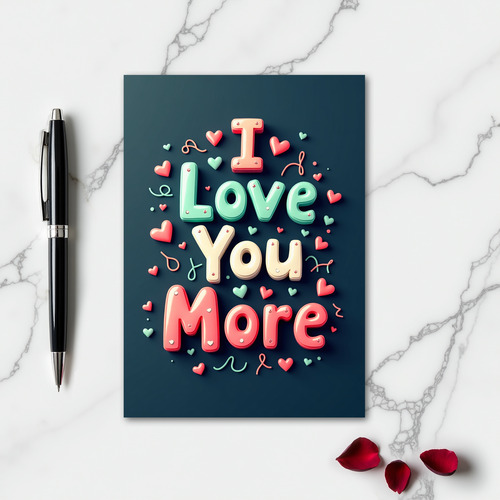 Romantic 3D Hearts I Love You Card
