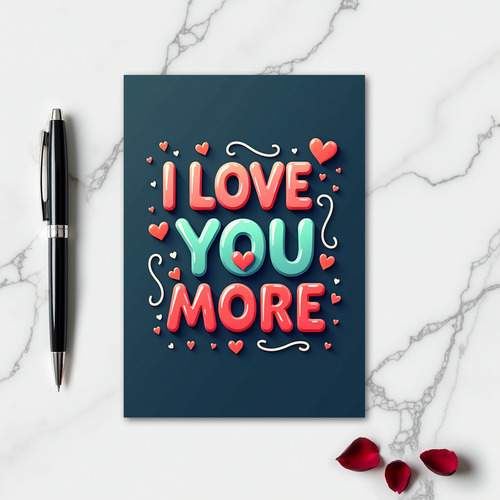 Romantic 3D Love Hearts Card