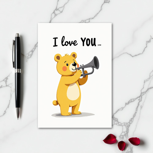 Romantic Bear I Love You Card