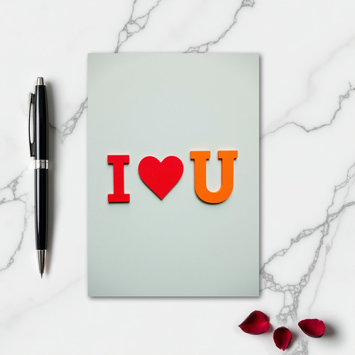 Romantic Block Letters Love Matte Card