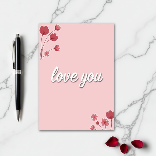 Romantic Clean Floral Love Card