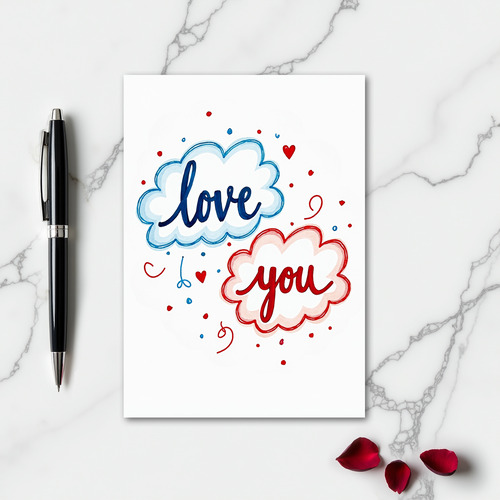 Romantic Cloud Love You Card