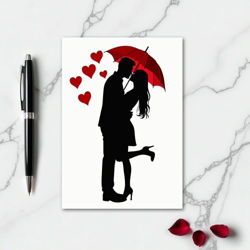Romantic Couple Kiss Card
