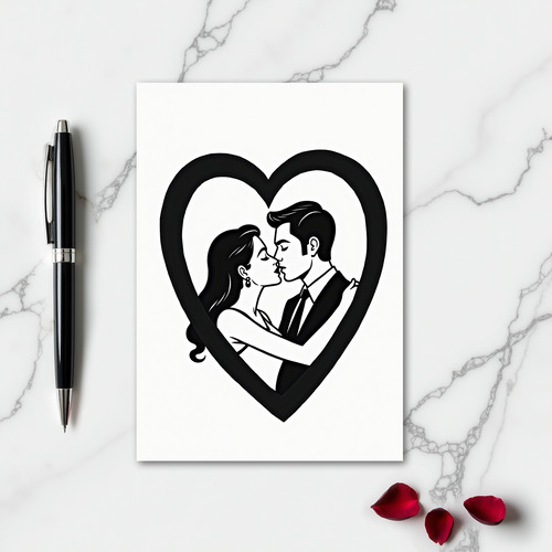 Romantic Couple Kissing Love Card