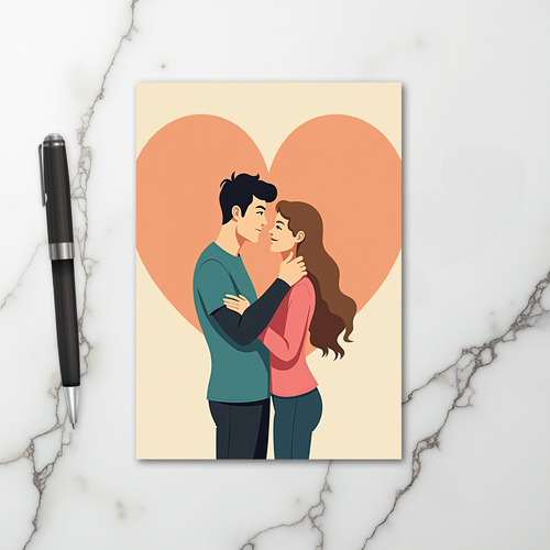 Romantic Couple Love Heart Card