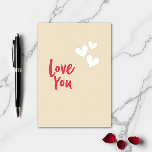 Romantic Cutout Hearts Love You Card