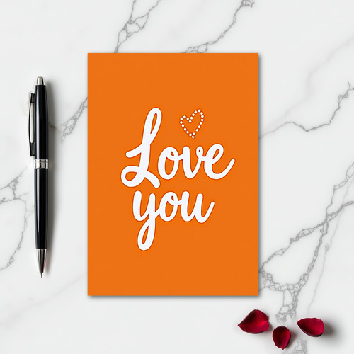 Romantic Dotted Heart Love You Card