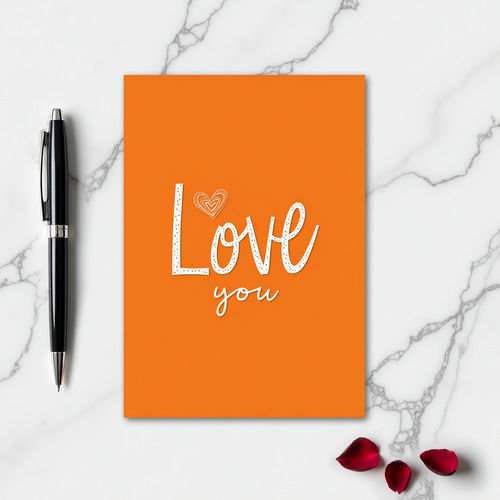 Romantic Dotted Love You Heart Card