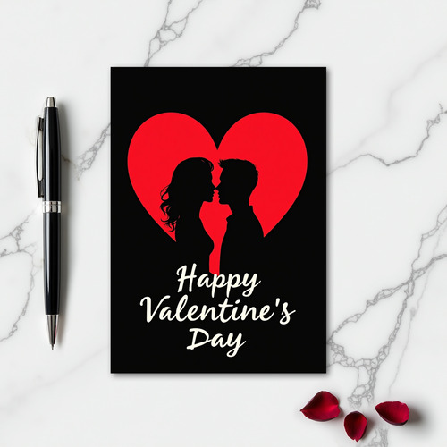 Romantic Embrace Valentines Card