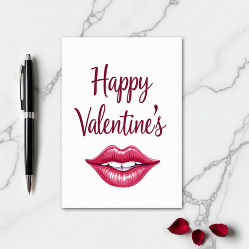 Romantic Fuchsia Lips Card
