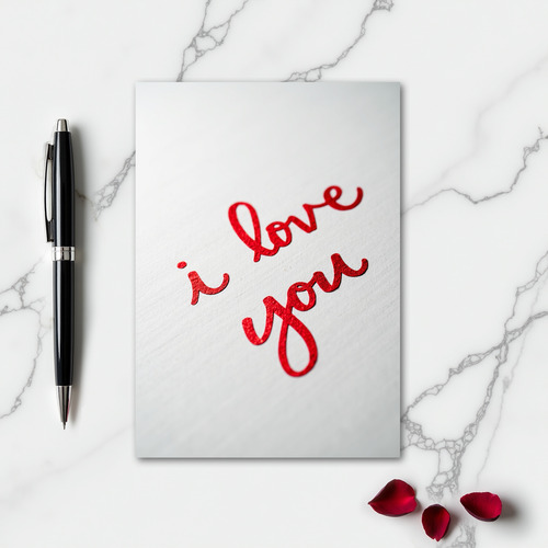 Romantic Glitter I Love You Card