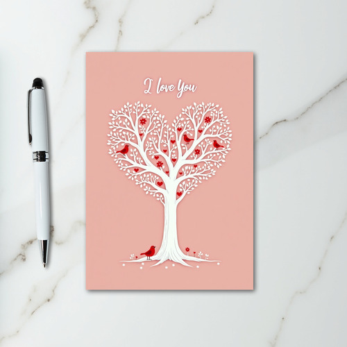 Romantic Heart Tree I Love You Card