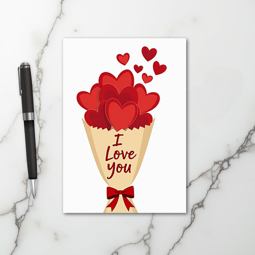 Romantic Hearts I Love You Card