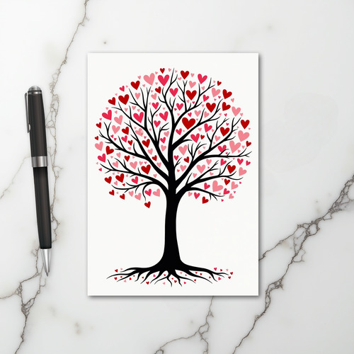 Romantic Hearts Tree Card