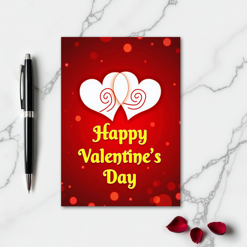Romantic Hearts Valentine Card